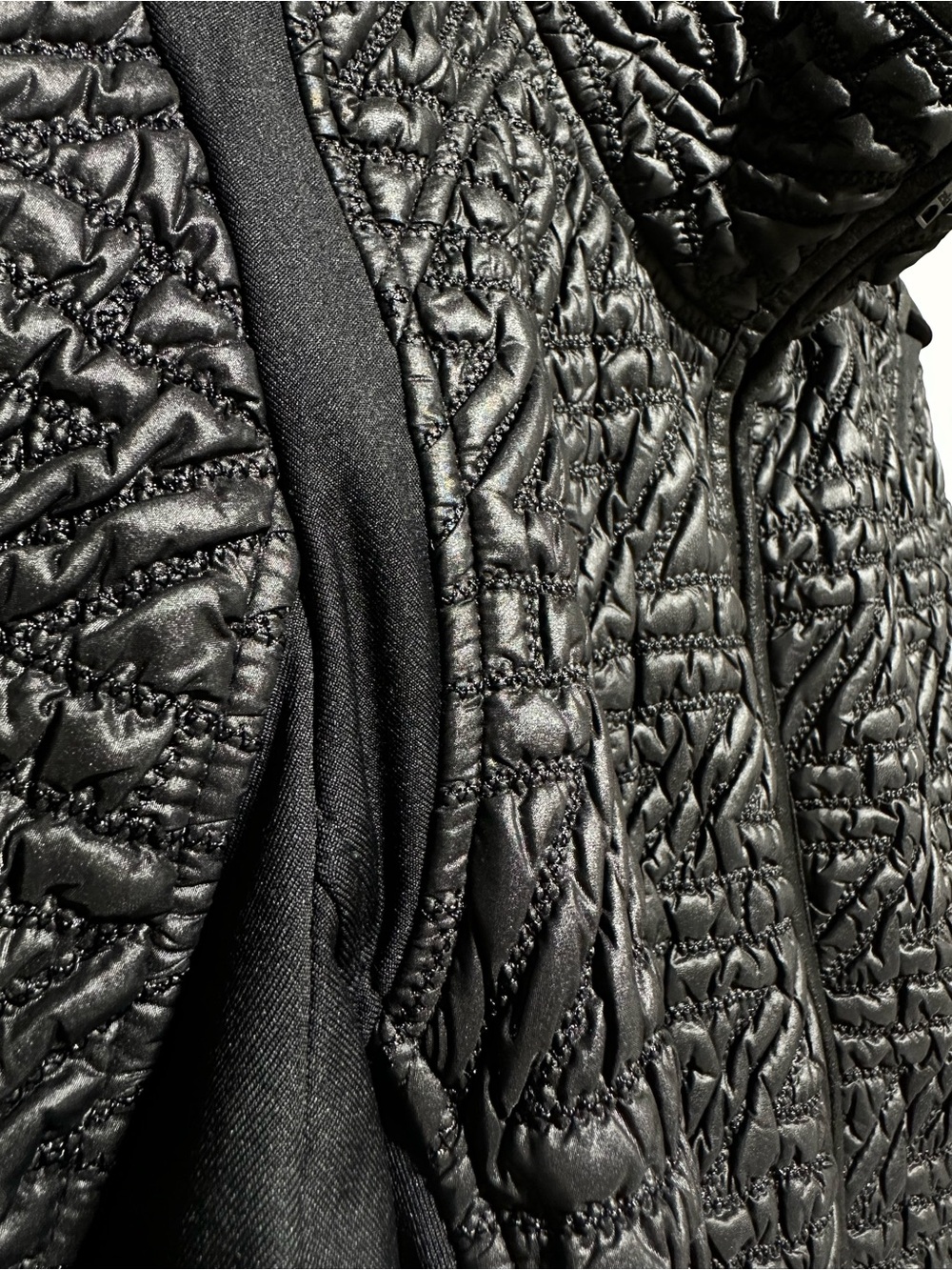 ZELLA Black Textured Quilted Moto Jacket Athleisure Minimalist - Picture 2 of 7